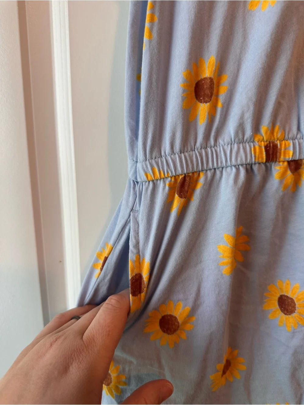 Girls XL Old Navy Light Blue Sunflower Print Romper